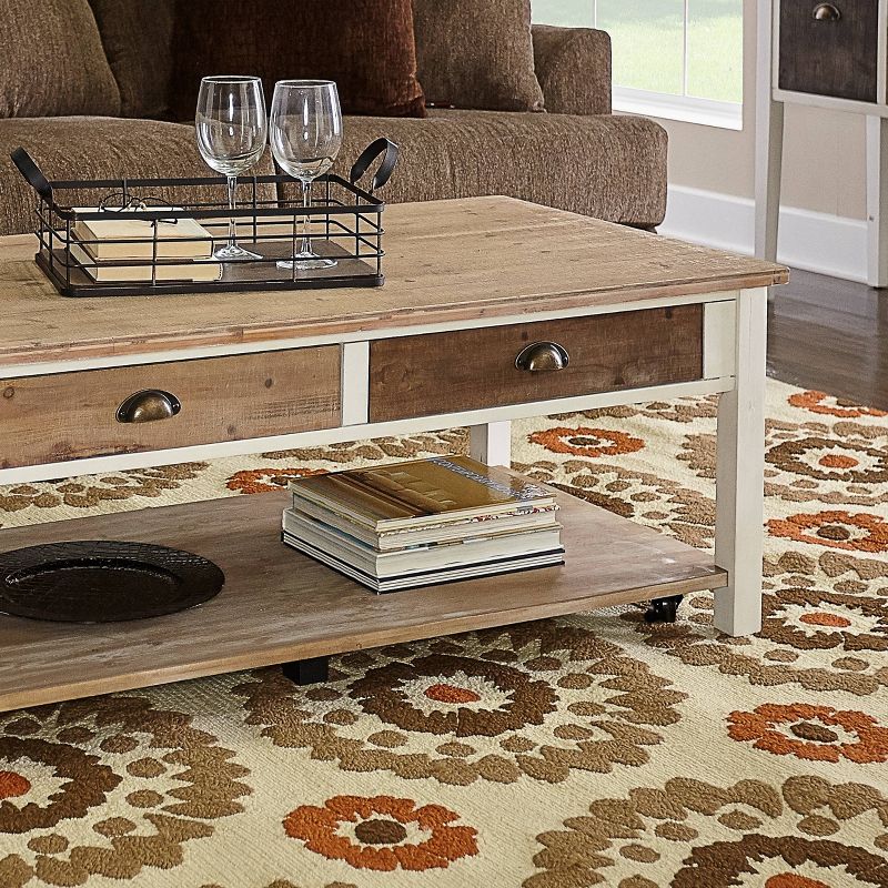 8' x 10' Le Soleil Outdoor Rug Ivory/Terracotta - Linon