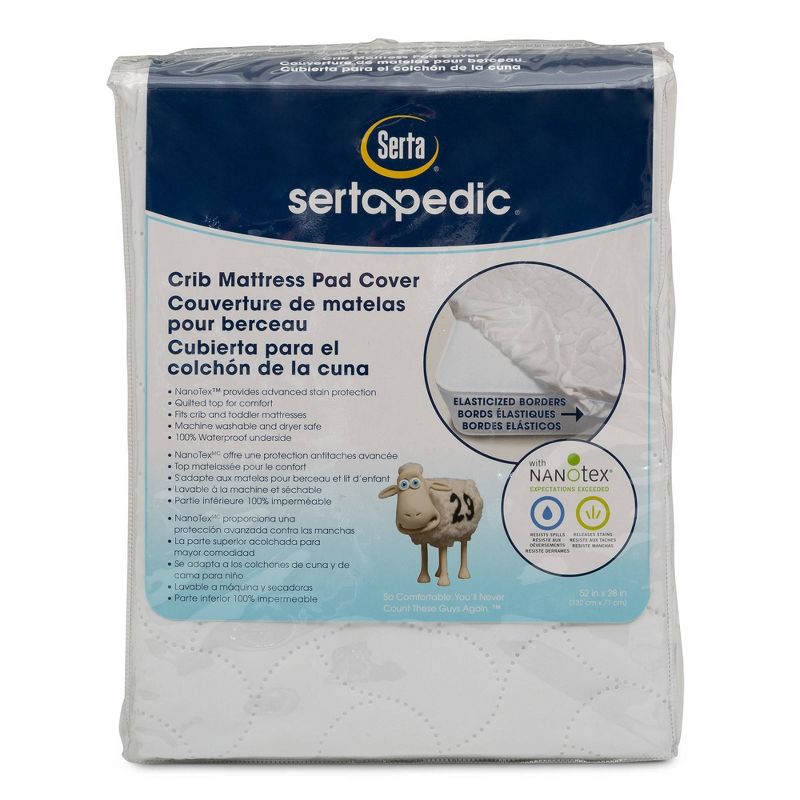 Serta Sertapedic Crib Mattress Pad Cover - White