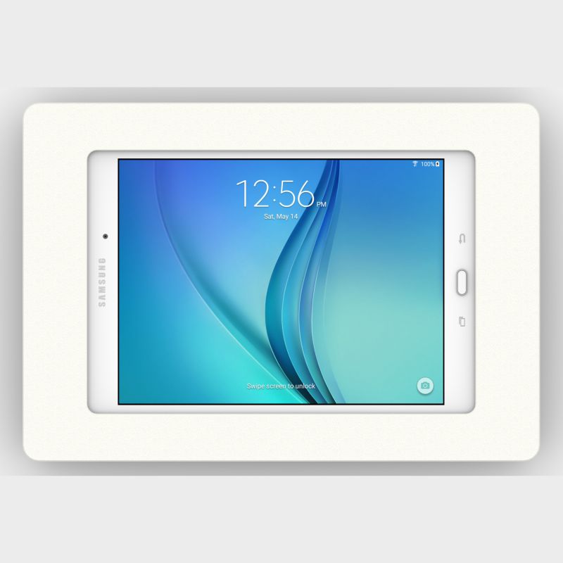 VidaMount White Enclosure and Fixed VESA Slim Wall Mount [Bundle] compatible with Samsung Galaxy Tab A 9.7