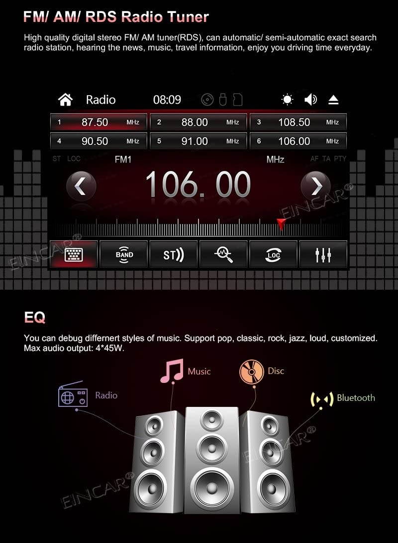 EinCar Double Din Car Stereo Three Types Wince UI Car CD DVD Player 2 Din Headunit with Bluetooth/Radio/USB/TF/AUX 6.2 Inch HD Capacitive Touchscreen with GPS Navigation Rearview Camera + Remote Con