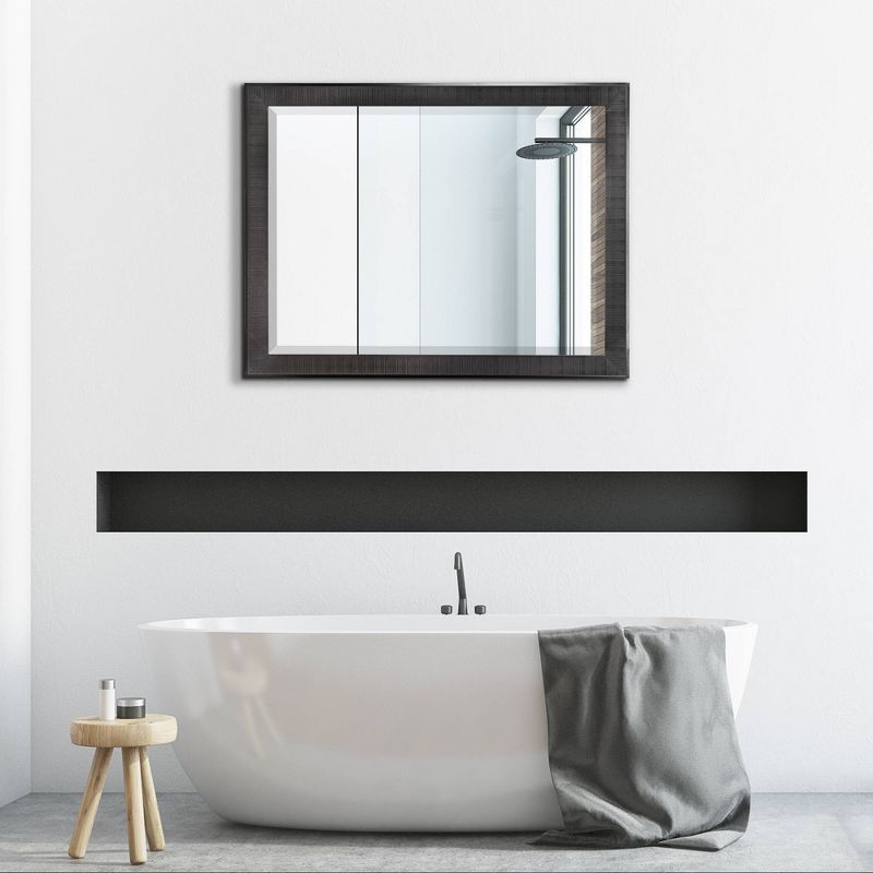 35.5" x 45.5" Rustic Frame Mirror Brown - Head West