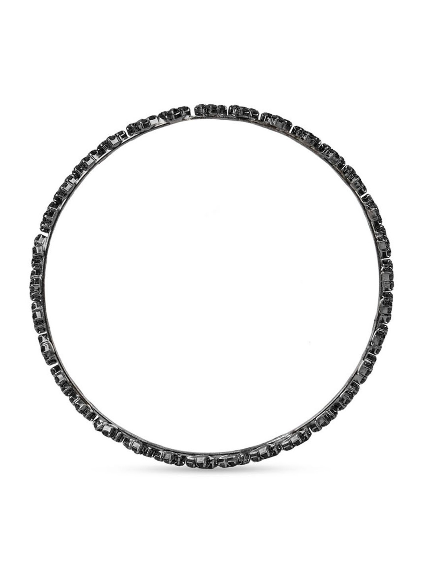 Fida Ethnic Traditional Black Stone Studded Bangle Set for Women - Set of 4