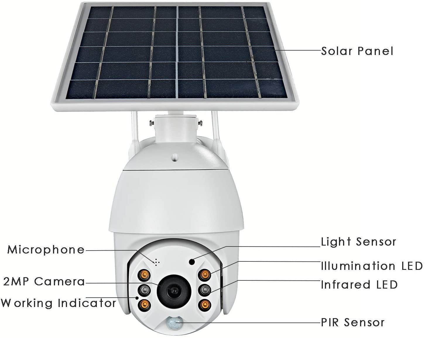 LOOSAFE SAF10 Outdoor Security Camera with Solar Power Wireless WiFi 6.5ft Extension Cable and Bracket