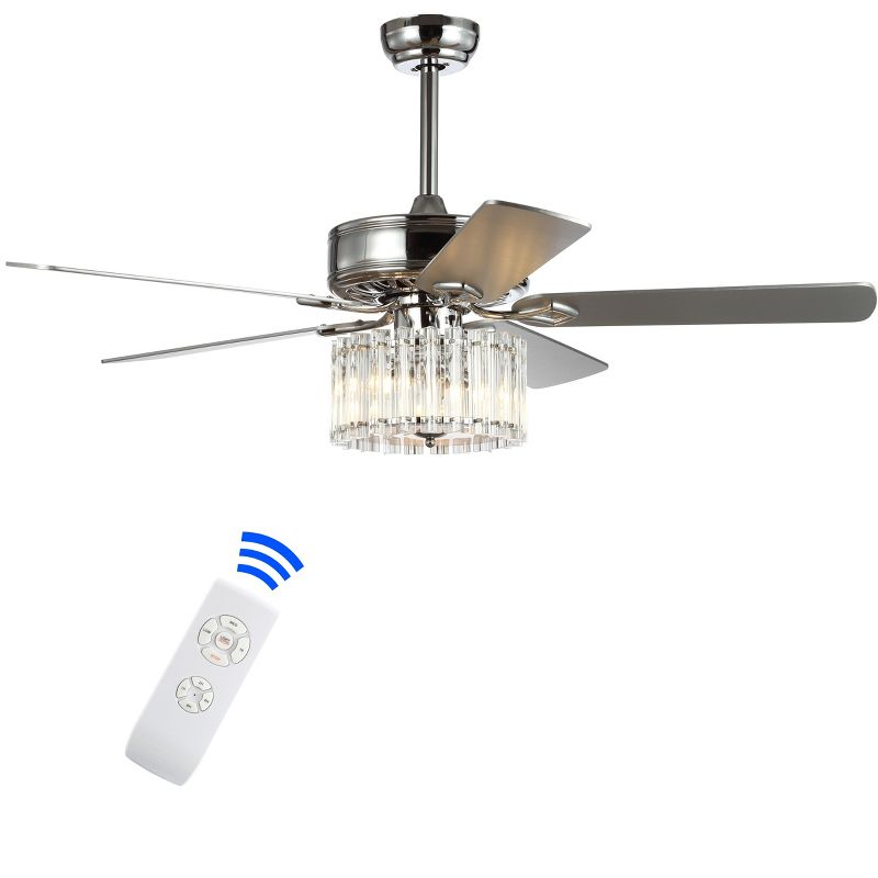 52" Casa Vieja Modern Rustic 3 Blade Ceiling Fan with Remote Brushed Nickel Natural Wood House Bedroom Living Room Home Kitchen