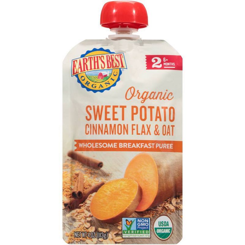 Earth's Best Organic Sweet Potato Cinnamon Flax & Oat Baby Meals - 4oz