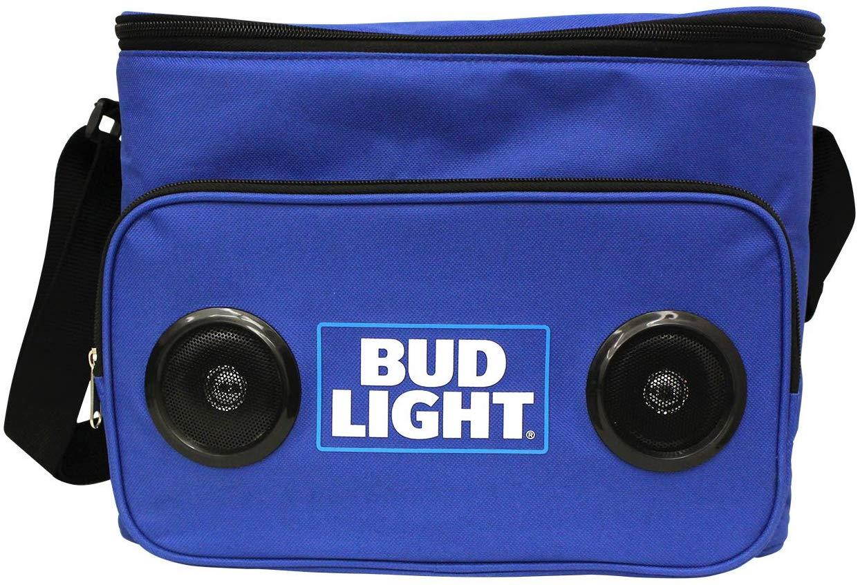 Bud Light Soft Cooler Bluetooth Speaker Portable Travel Cooler with Built in Speakers BudLight Wireless Speaker Cool Ice Pack Cold Beer Stereo for Apple iPhone, Samsung Galaxy