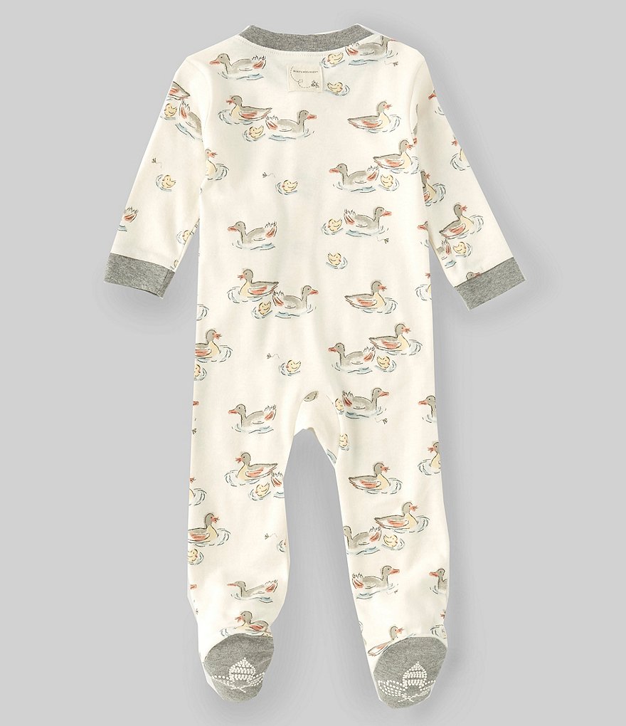Burt's Bees Baby Boys Newborn-9 Months Long-Sleeve Splash Duck Sleep & Play Footed Coverall