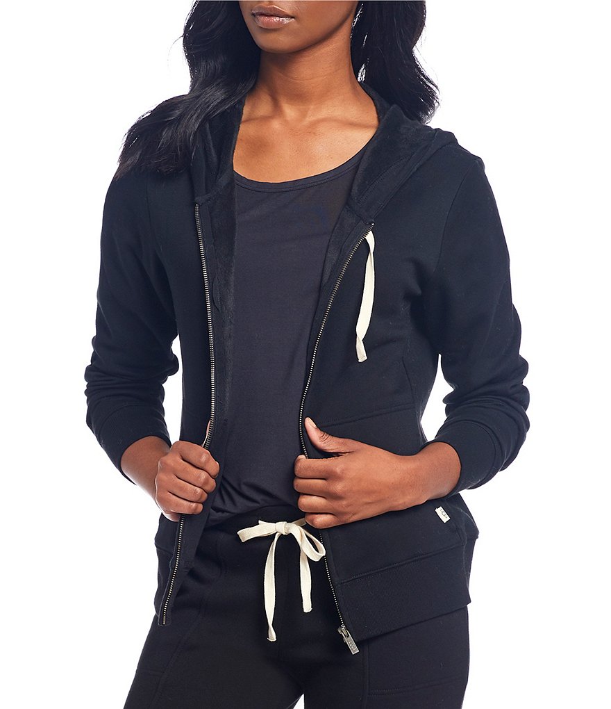 UGG Nancy Double-Knit Fleece Zip-Front Hoodie Jacket