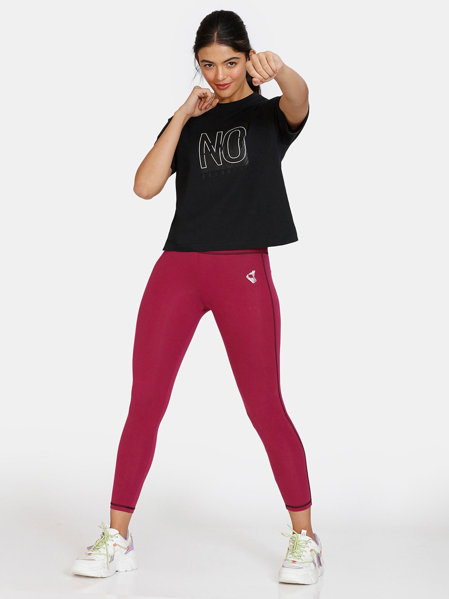 Zelocity by Zivame Black Printed T-Shirt