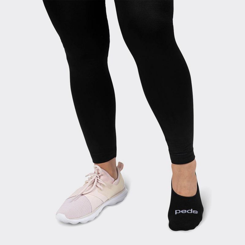 Peds Women's 2pk Liner Athletic Socks - Black 5-10
