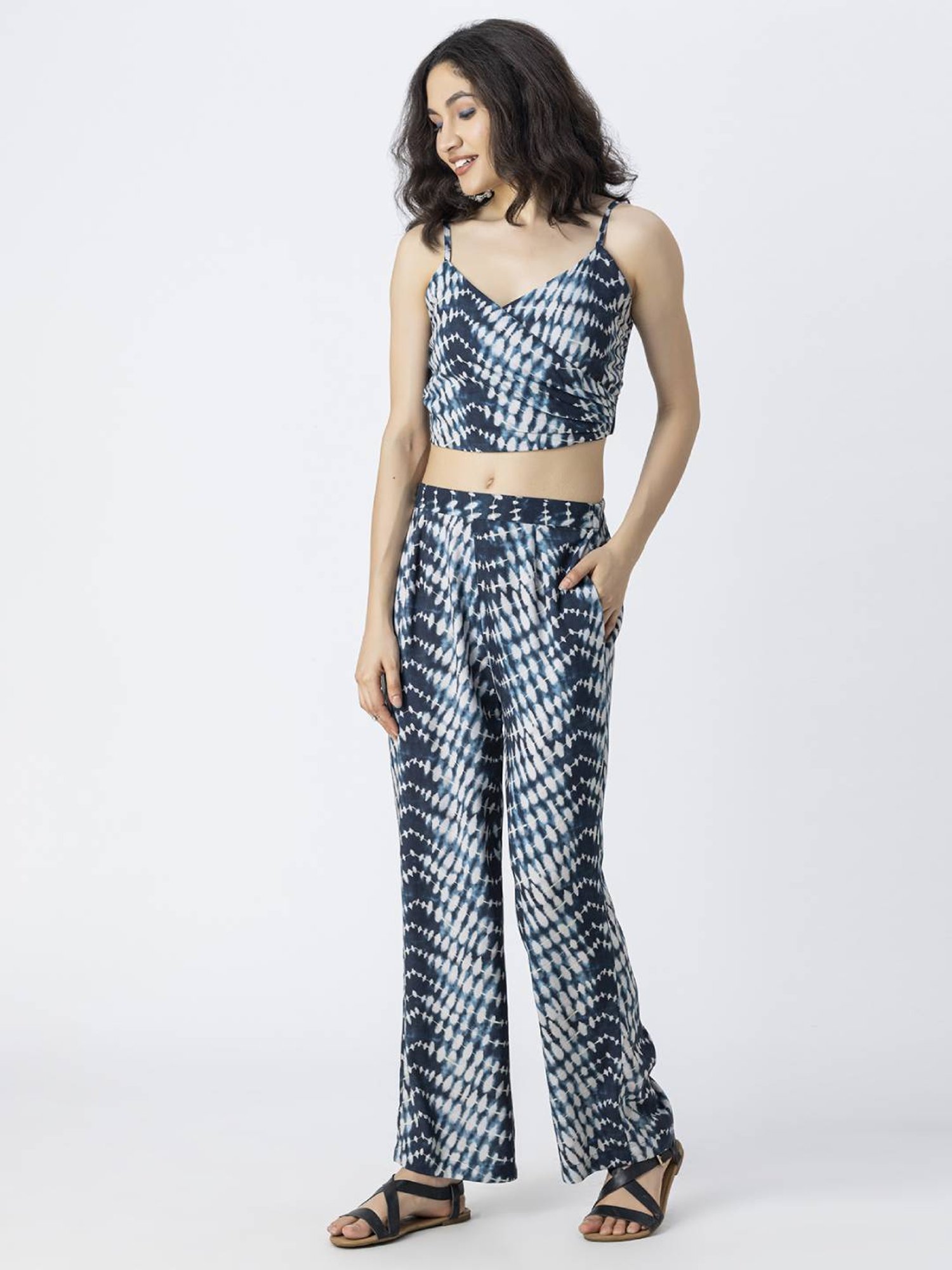 Moomaya Blue & White Printed Co-Ord Set