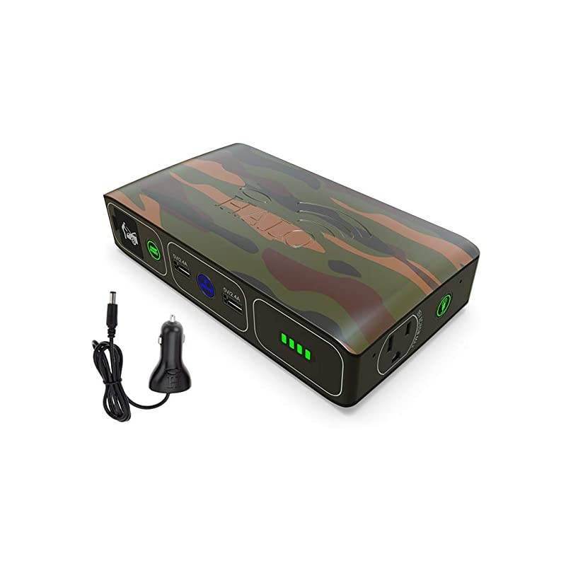 Bolt Wireless Laptop Power Bank 44400 mWh Portable Phone Laptop Charger Car Jump Starter with AC Outlet and Car Charger Camo 114444