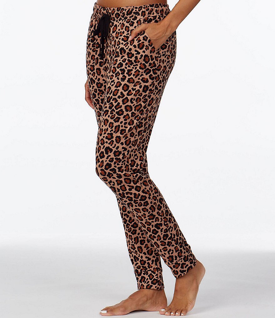 iRelax Animal Print Brushed French Terry Coordinating Sleep Pants