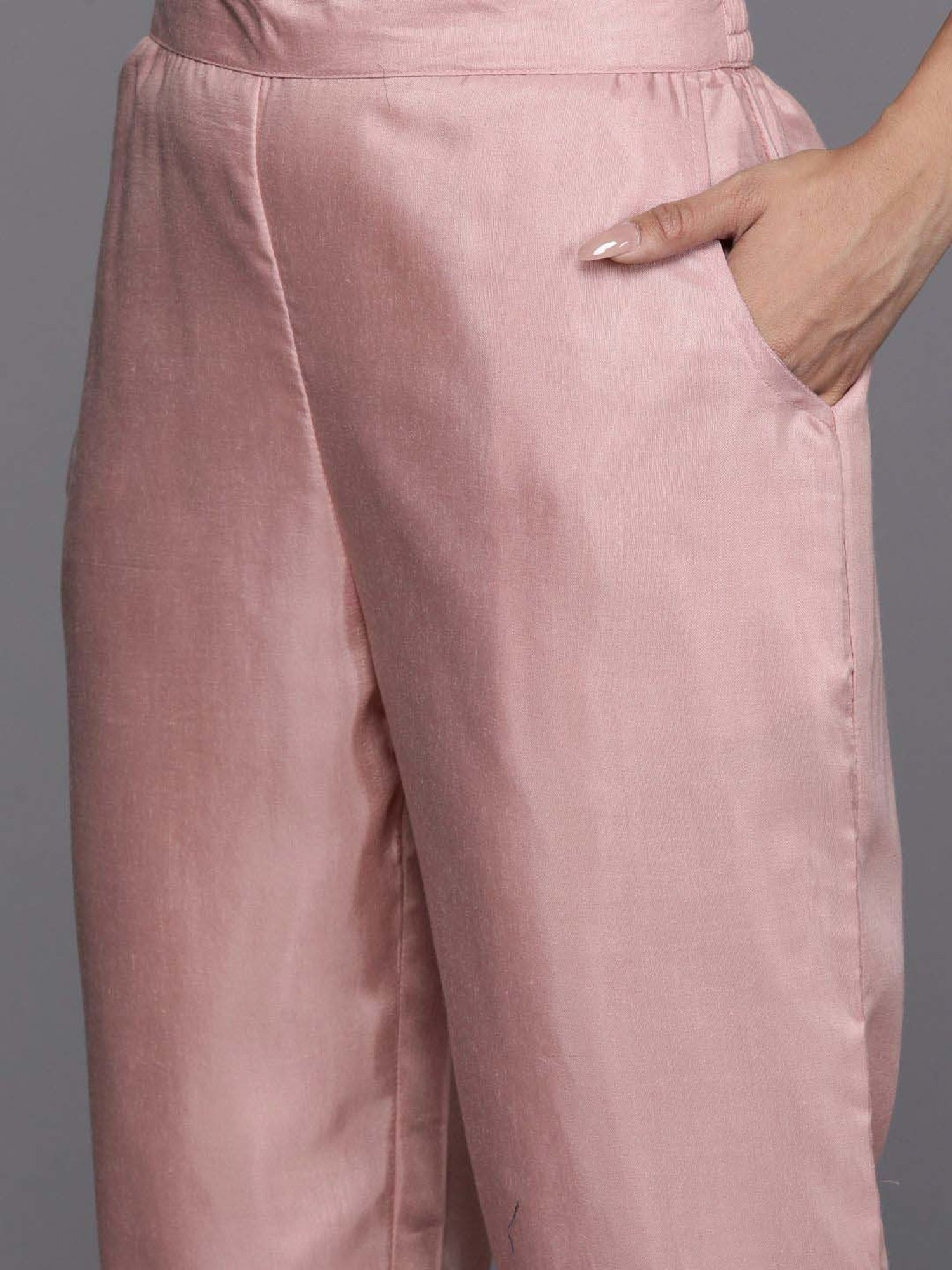 Libas Blue & Pink Printed Kurta Pant Set With Dupatta