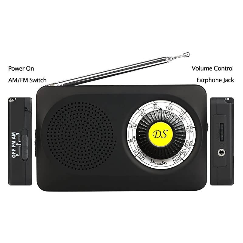 AM FM Portable Radio with Loudspeaker and Headphone Jack Superior Reception Pocket Radios for Emergency Camping Battery Operated