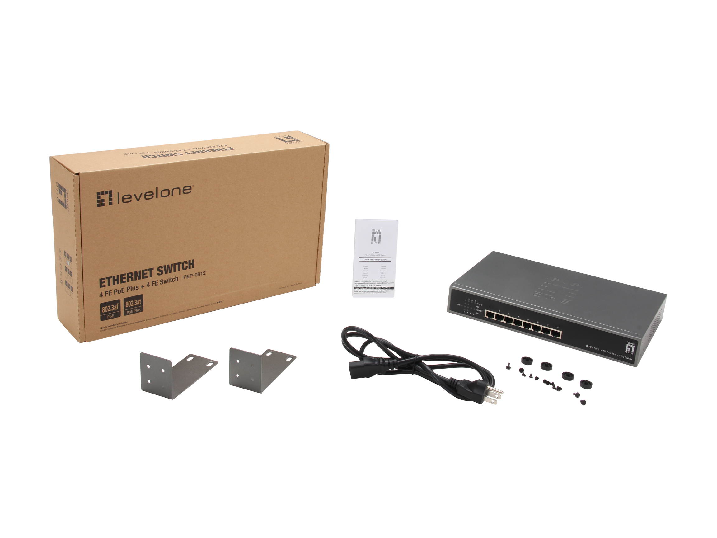 LevelOne FEP-0812 4 FE PoE + 4 FE Switch