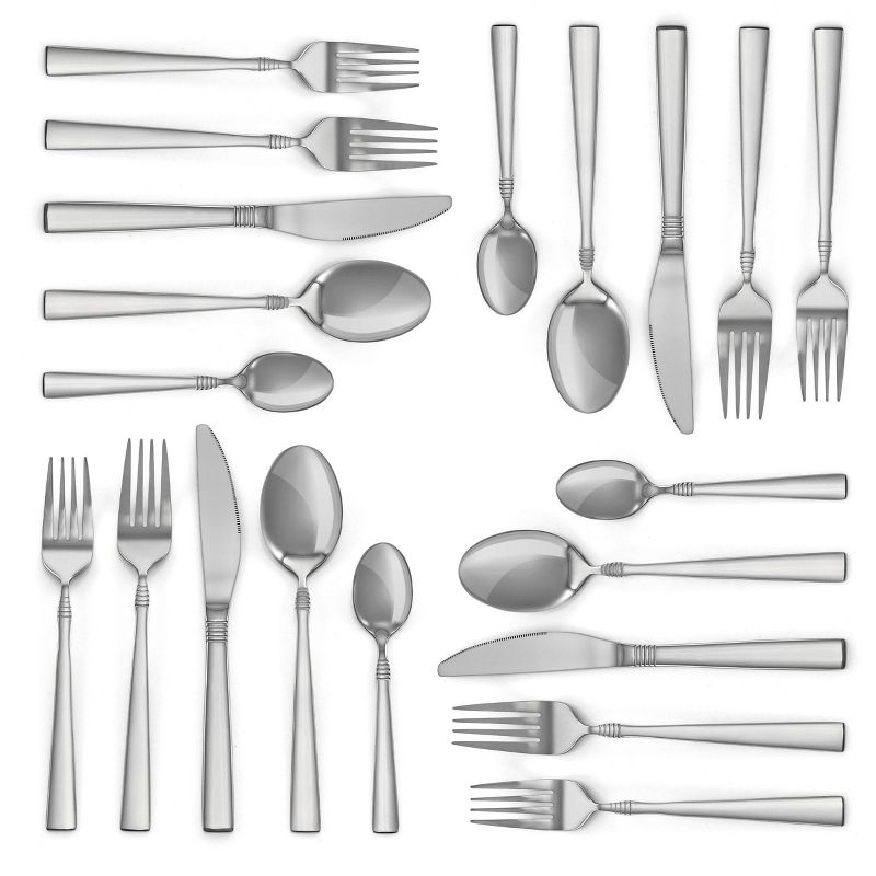 20pc Stainless Steel Cravat Silverware Set Silver - MegaChef