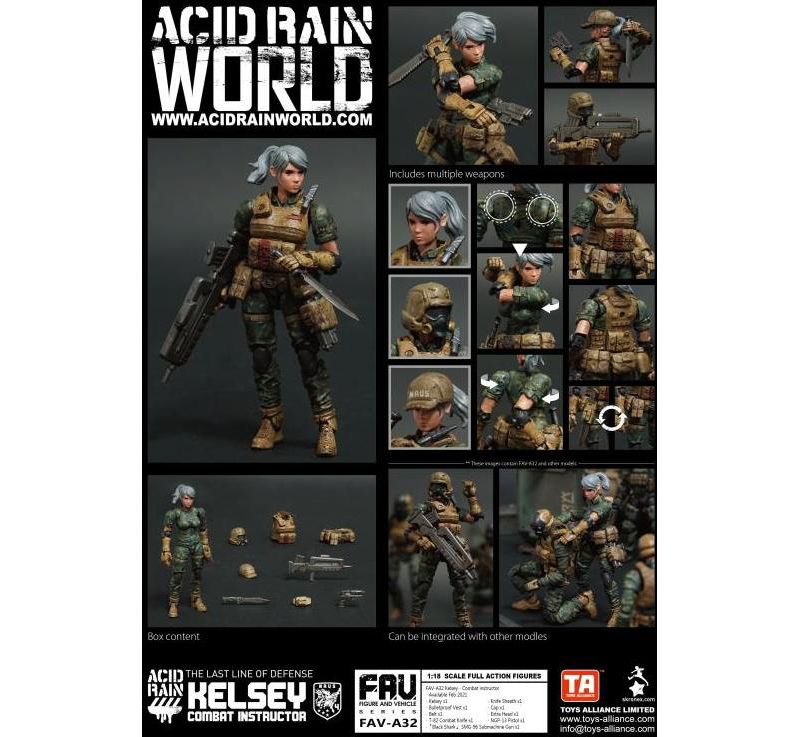 FAV-A32 Combat Instructor Kelsey 1:18 Scale | Acid Rain Fav Action figures