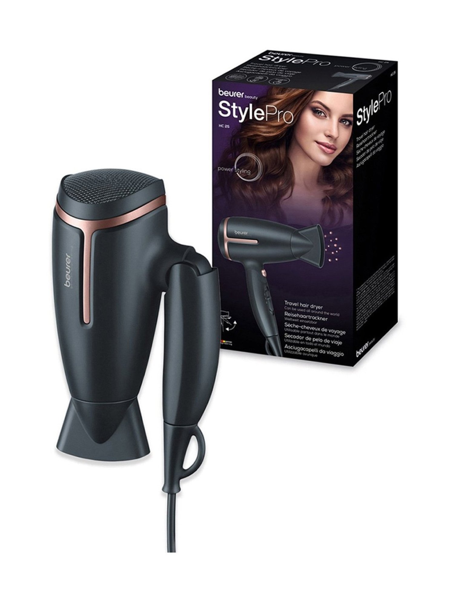 Beurer StylePro HC 25 Travel Hair Dryer - Black