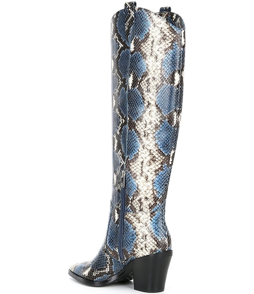 Antonio Melani Peigi Snake Printed Leather Tall Western Boots
