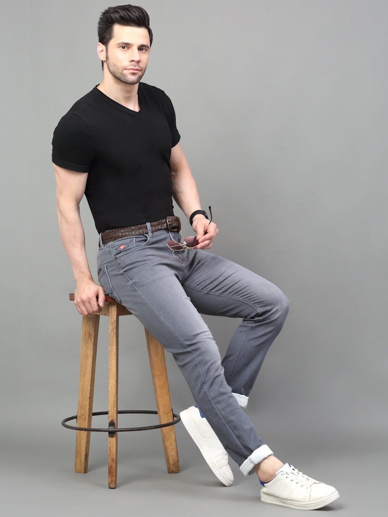 Louis Stitch Steel Grey Comfort Fit Jeans