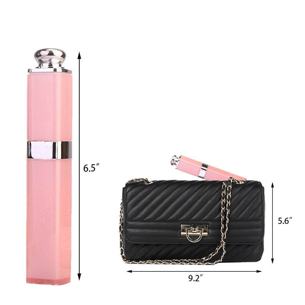EIGIIS Simple Style Lipstick Modeling Mini Folding Retractable Wire Control Selfie Sticks For Ios Android Phone (Pink)