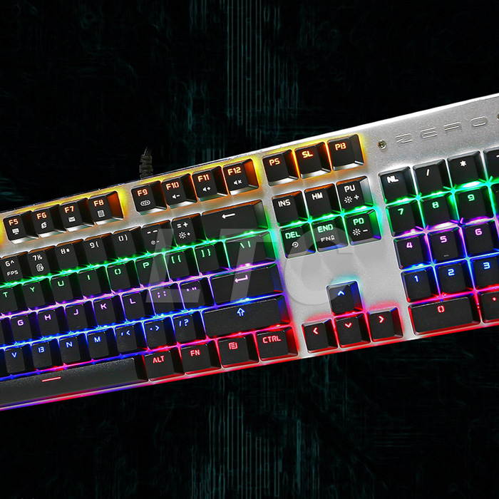 LeaningTech Mechanical Feel Gaming Keyboard with Blue Switches 6-Color Backlit 104 Keys Anti-Ghosting