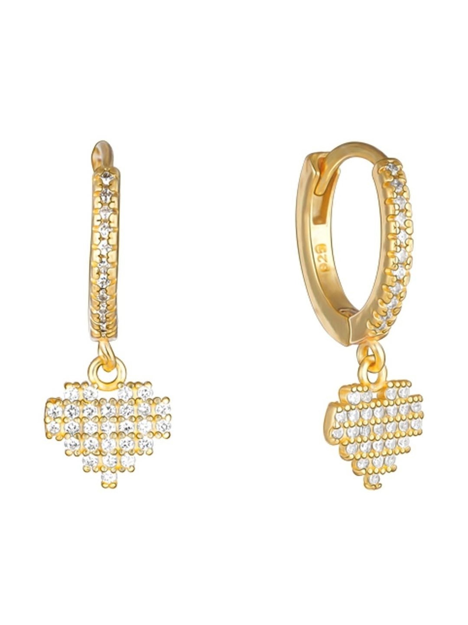 GIVA 92.5 Sterling Silver Hanging Heart Earrings for Women