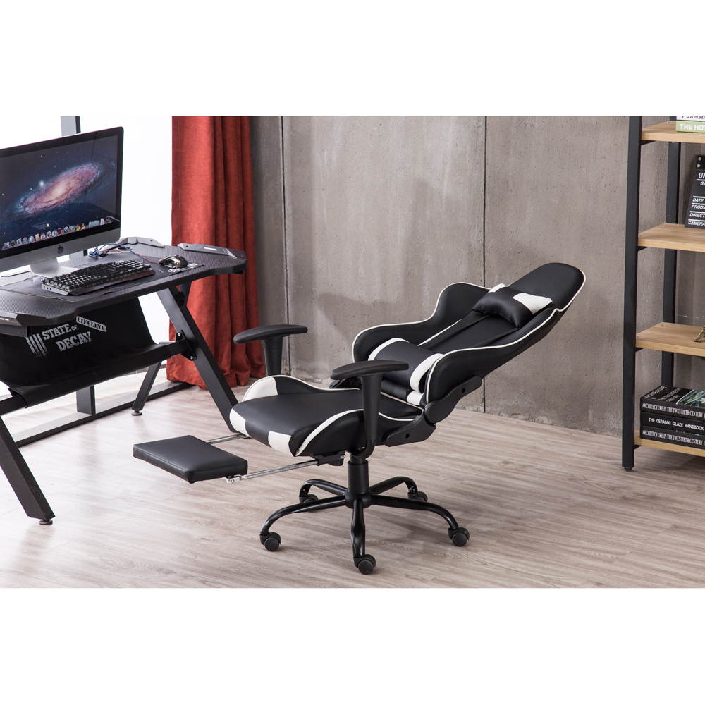 Video Gaming Chair with Headrest and Lumbar Cushion
