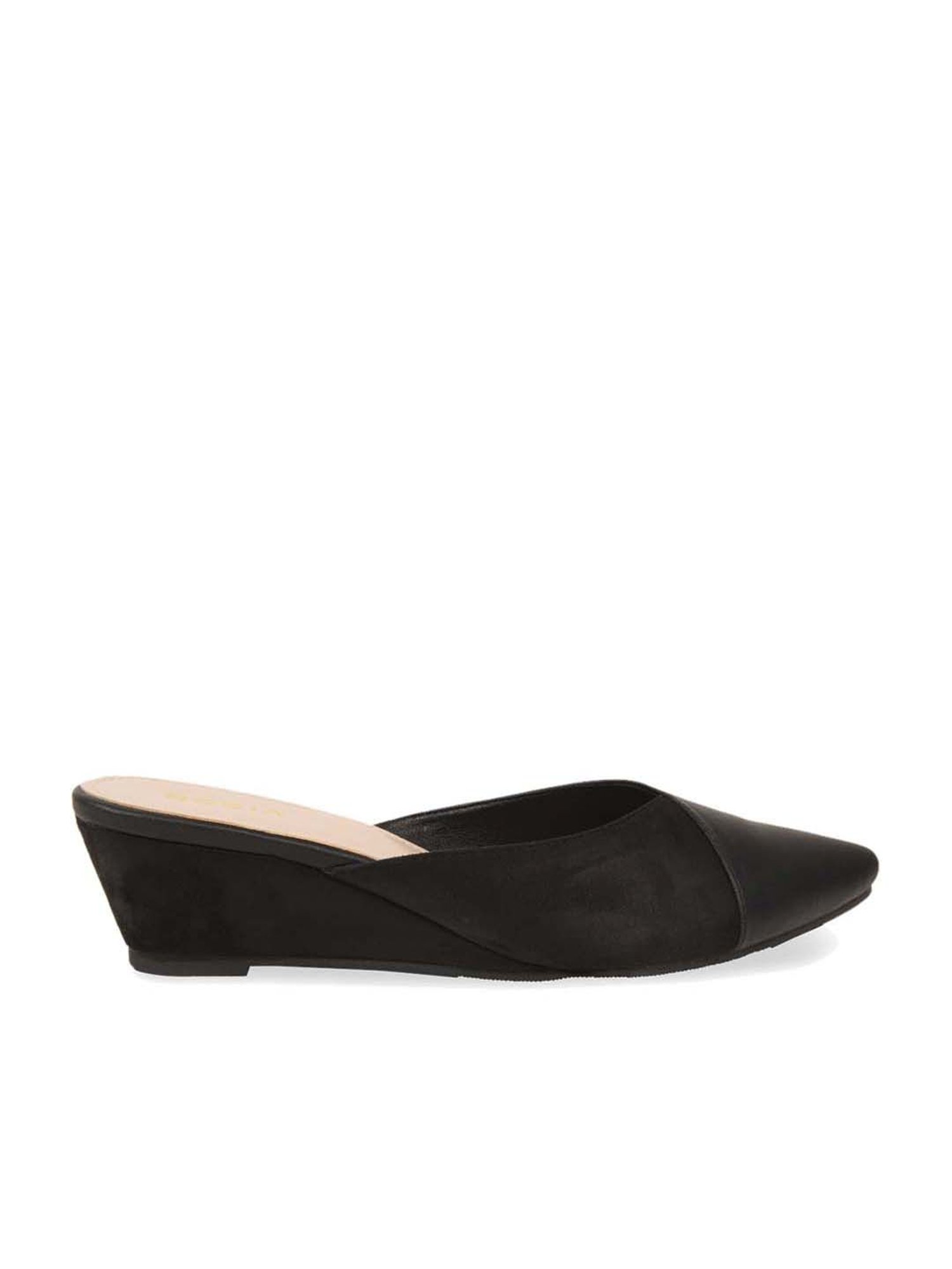 Rocia by Regal Women's Black Mule Wedges