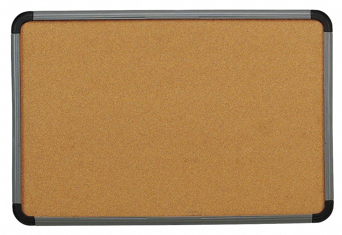 ICEBERG 35067 Cork Bulletin Board 66x42", Charcoal Frame