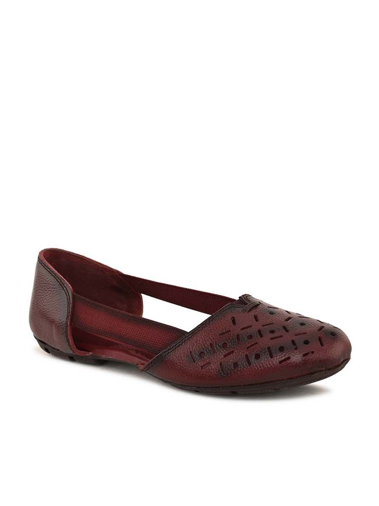 Pelle Albero Women's Maroon Flat Ballets