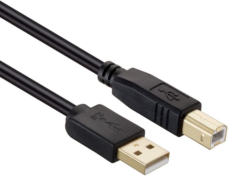 Printer Cable 3 feet NC XQIN USB Printer Cable Cord Type A-Male to B-Male Printer USB Cable for Printer/Scanner-Gold-Plated