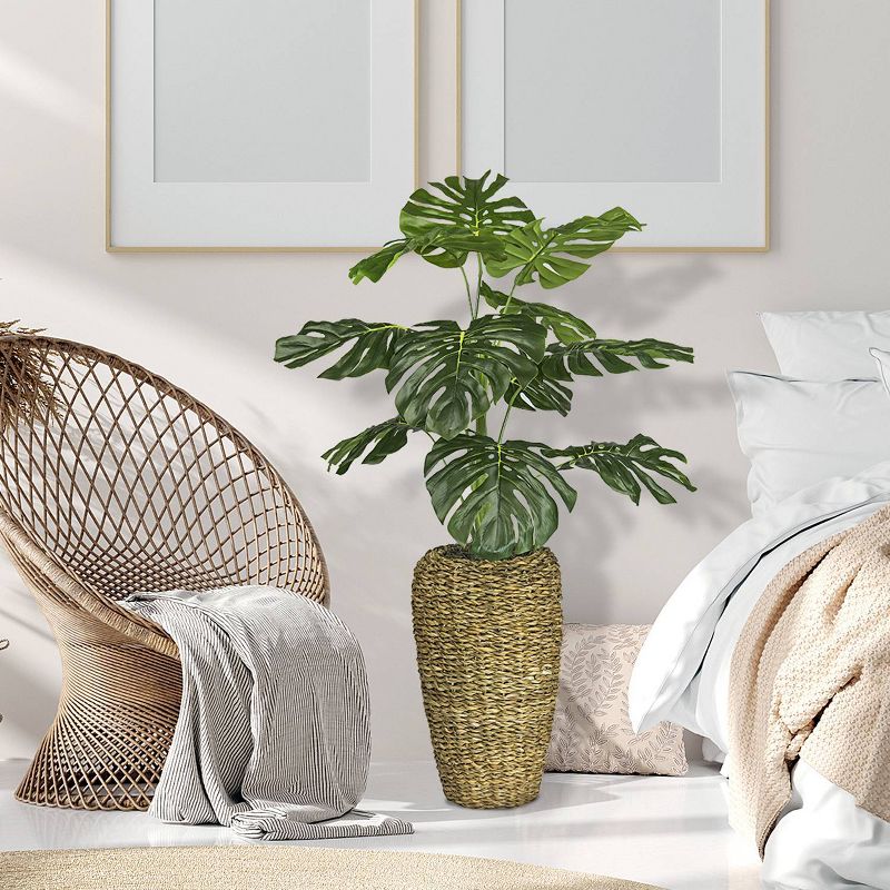 48" Artificial Monstera Plant in Urn Basket - LCG Florals