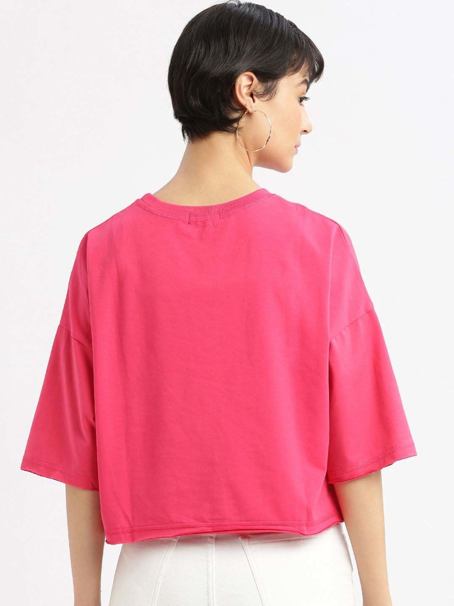 SHOWOFF Pink Cotton Printed T-Shirt