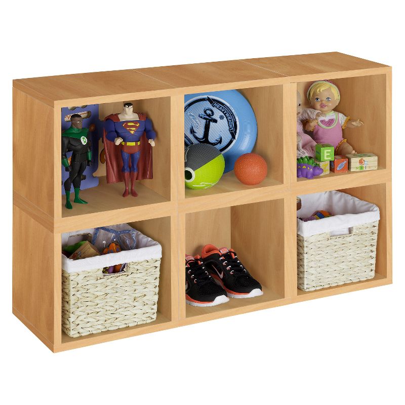 Way Basics Stackable Eco Cube Storage Cubby Organizer Natural Wood Grain