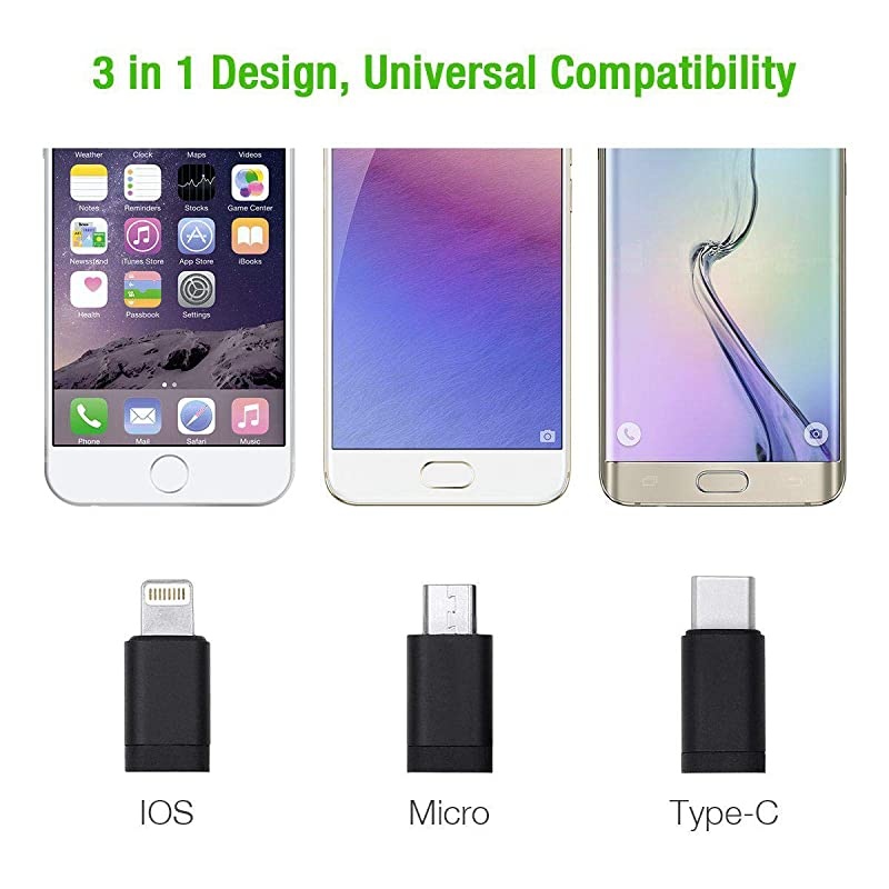 7050 Cable BoxWave AllCharge 3in1 Cable for 7050 Jet Black