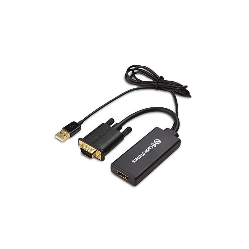 VGA to HDMI Adapter for Monitor and TV VGA to HDMI Converter with Audio Support