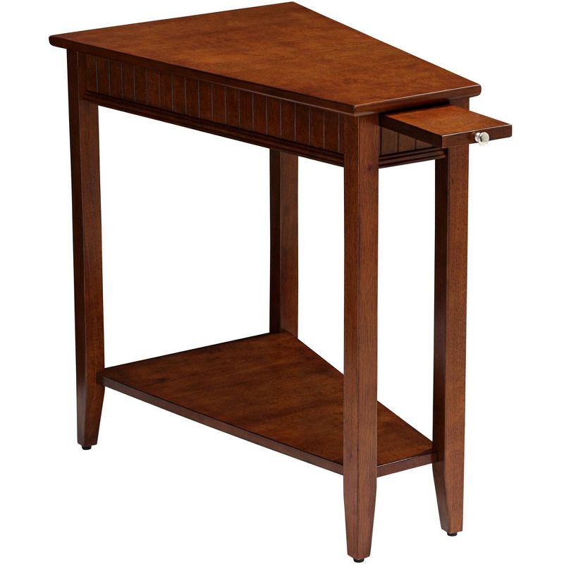 Elm Lane Bentley-II 16" Wide Cherry Wood Wedge Accent Table