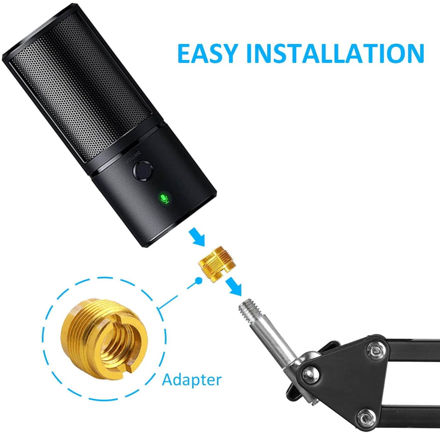 Razer Seiren X Boom Arm with Pop Filter - Mic Stand with Foam Cover Windscreen for Razer Seiren X Streaming Microphone