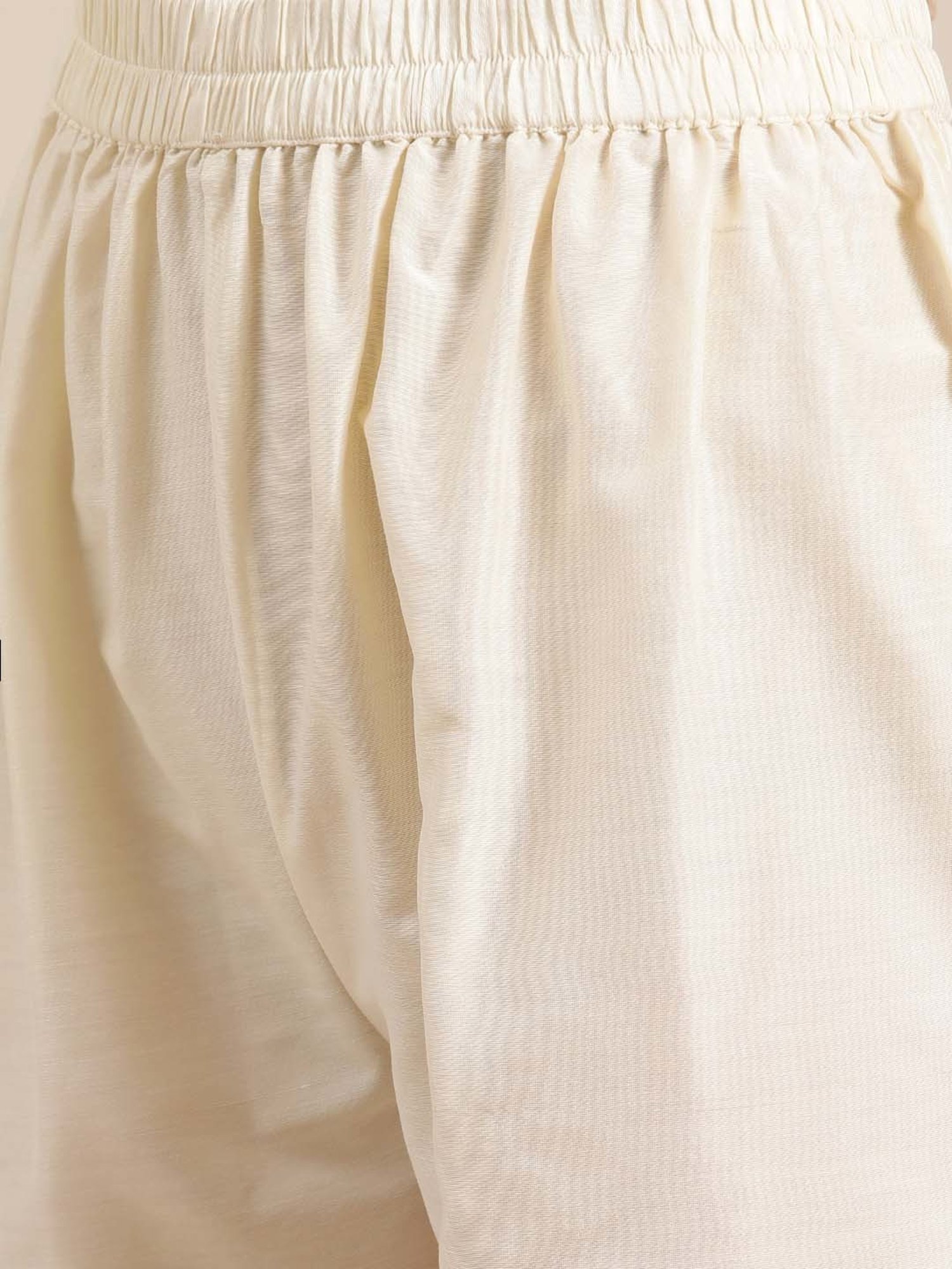 Varanga Off-White Embellished Crop Pants