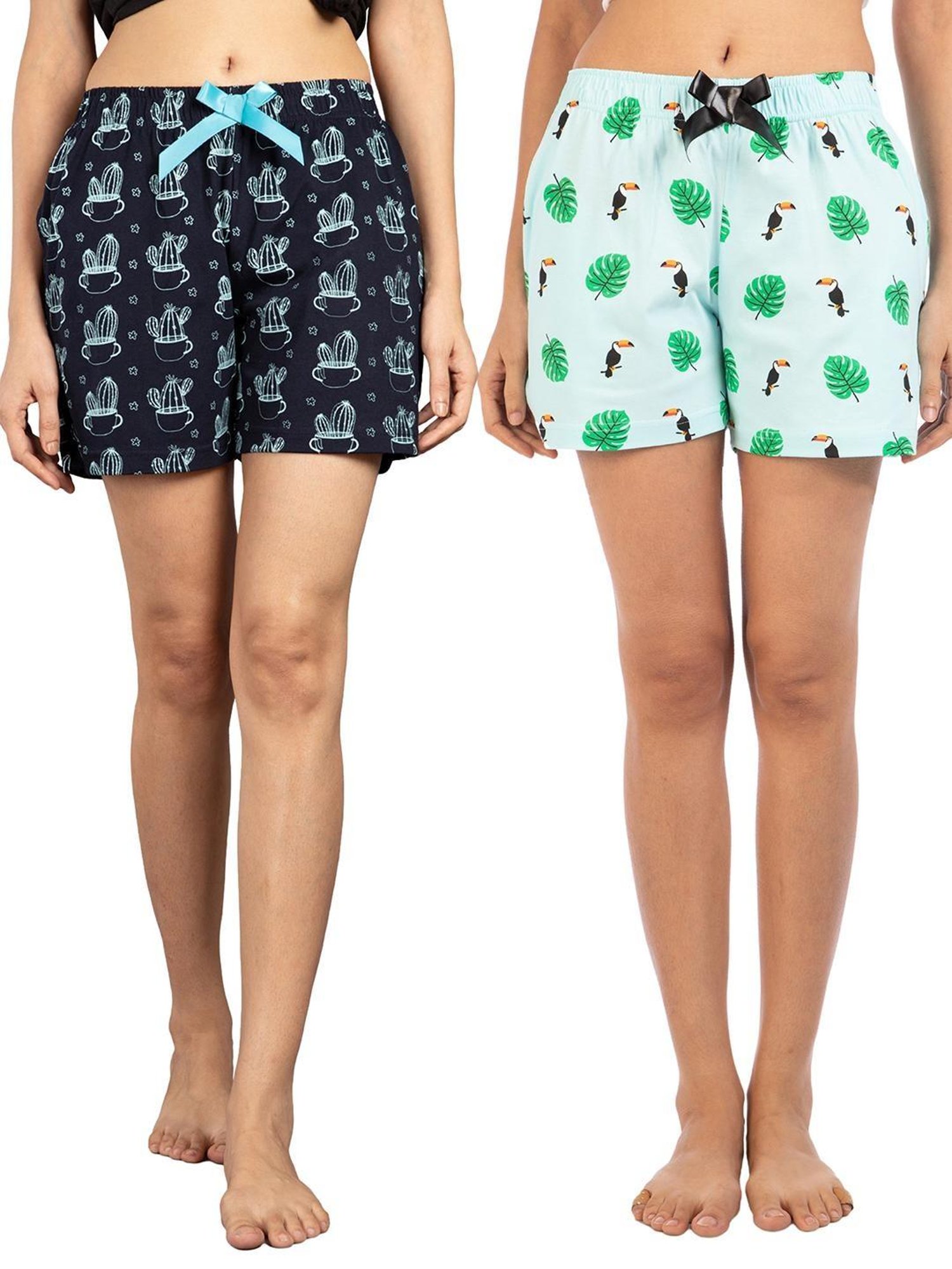 Nite Flite Multicolor Printed Night Shorts (Pack of 2)