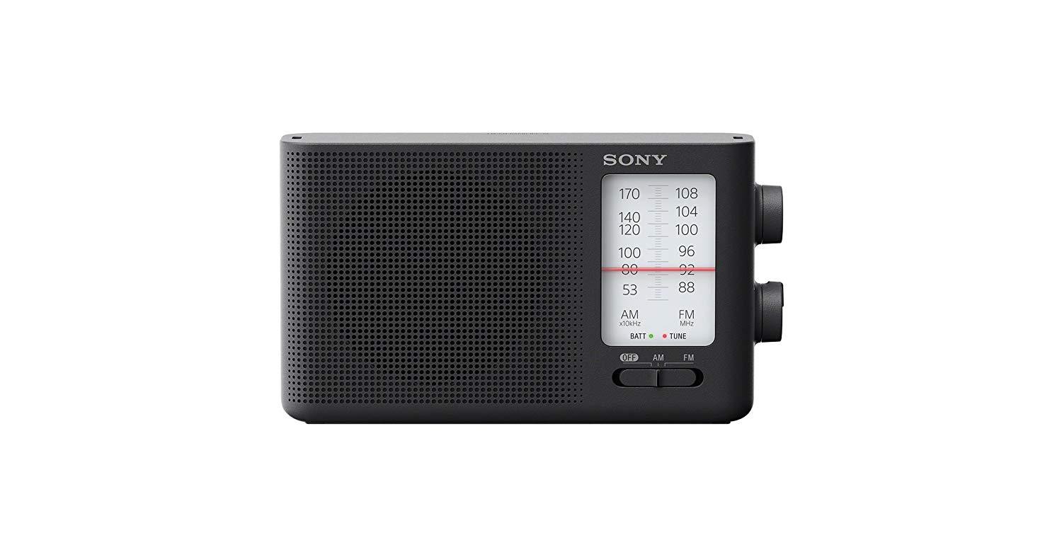 Sony Dual Band FM/AM Analog Portable Battery Radio Home Audio Radio Black (ICF-19)