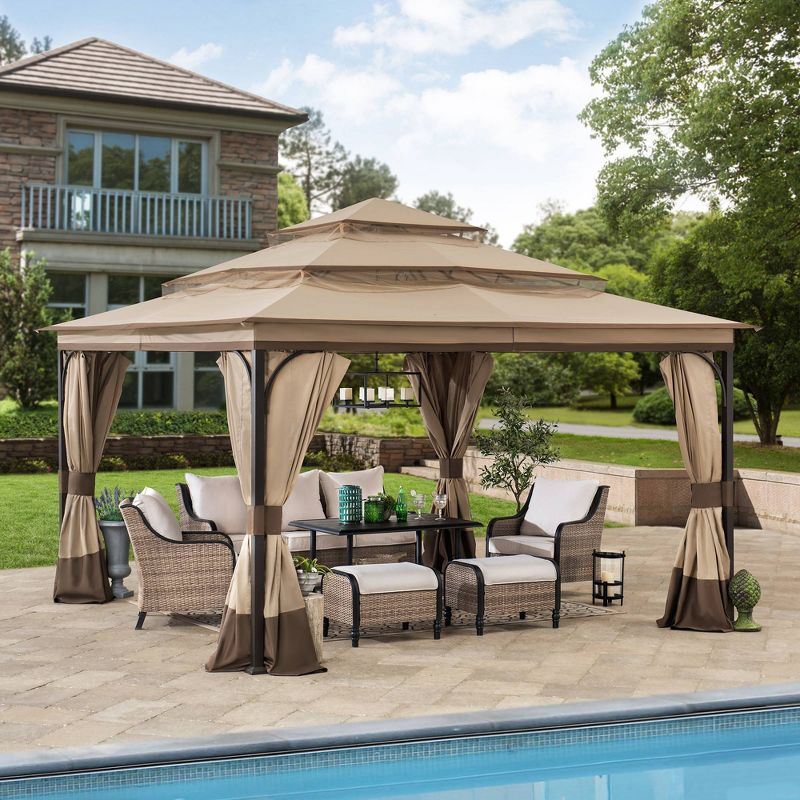 8.5' Elysium Attached Louvered Pergola - Vita