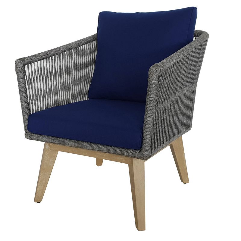 Outdoor 4pc Conversation Set with Cushions - Navy - TK Classics