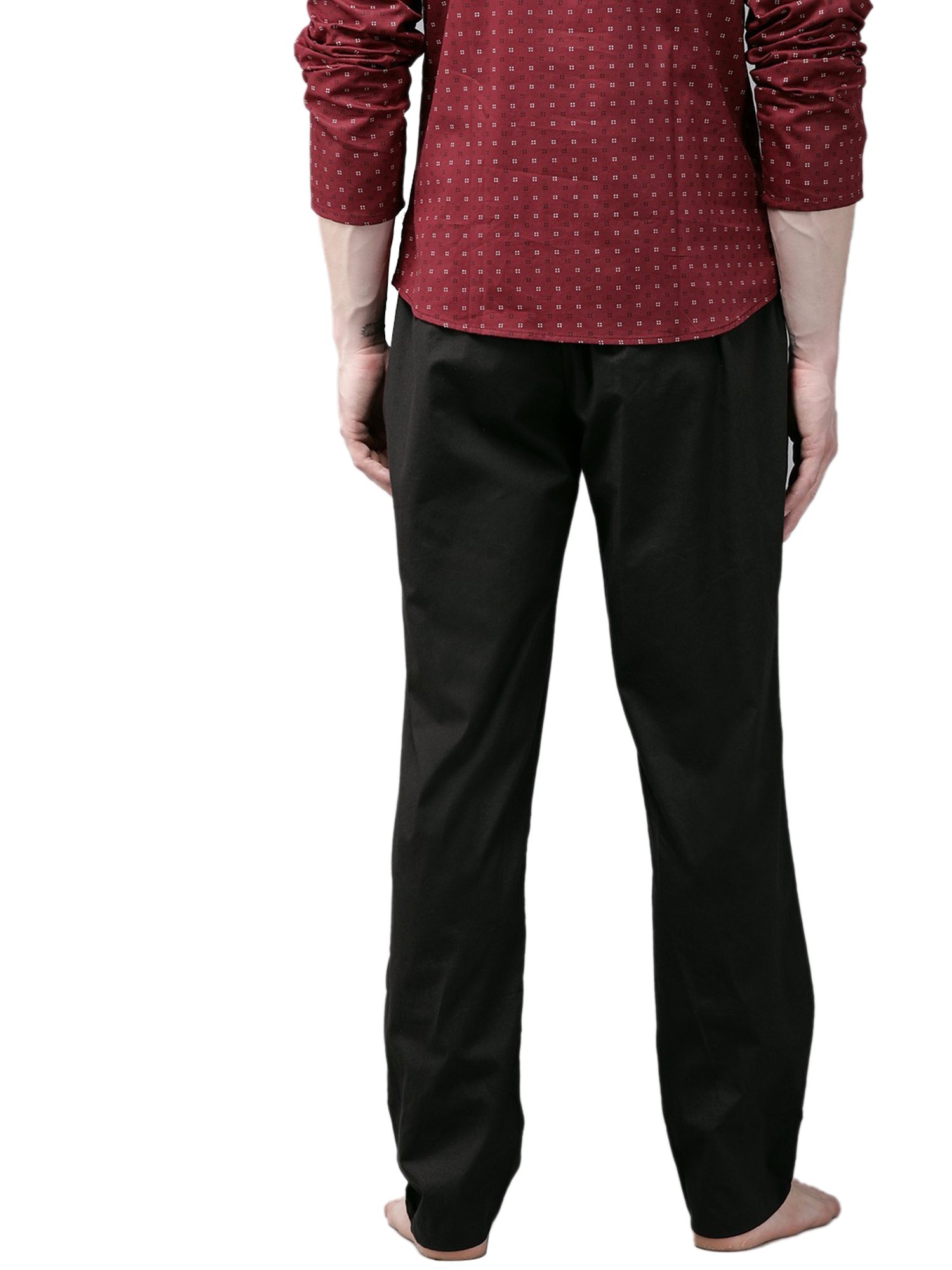 See Designs White & Black Cotton Regular Fit Pyjamas