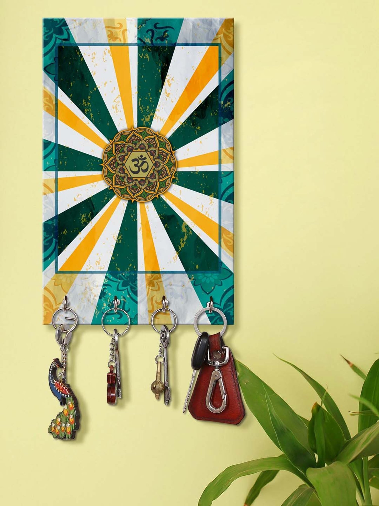 999Store Multicolour MDF Decorative Wall Mount Key Holder - Set of 1