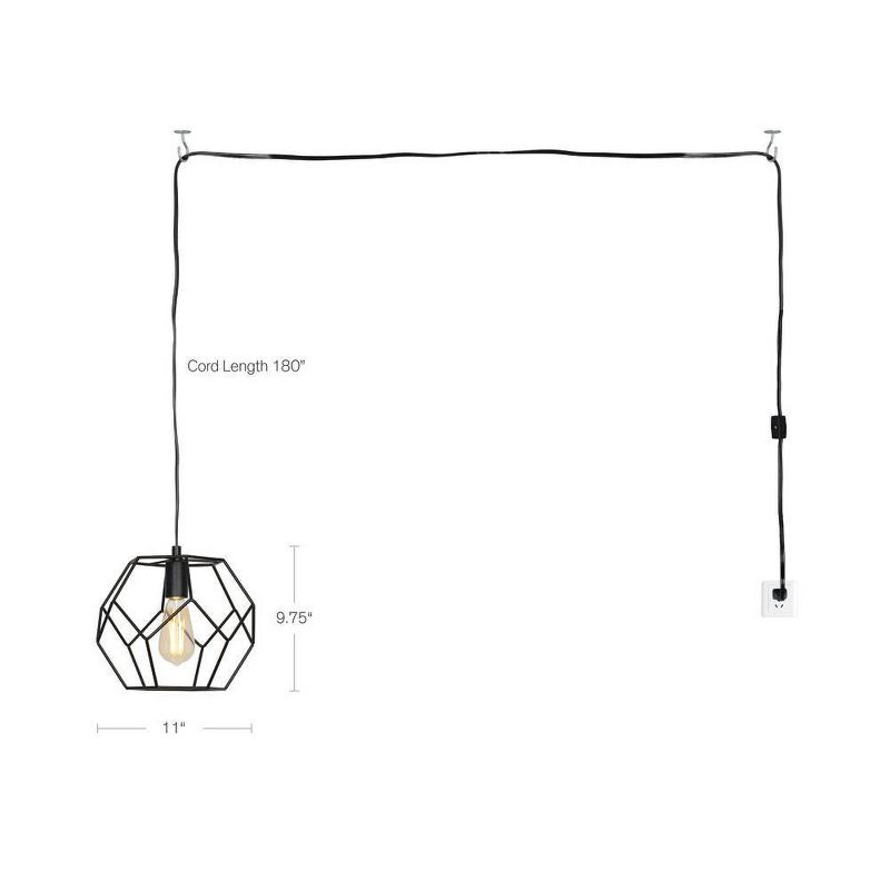 9.75" Metal Swag Pendant Ceiling Light Black - Cresswell Lighting