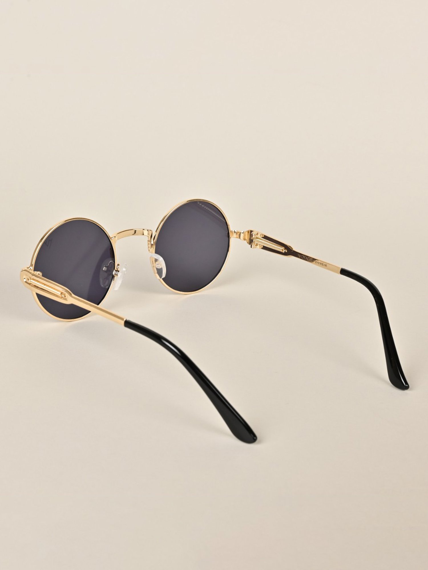 Voyage Black Round UV Protection Unisex Sunglasses