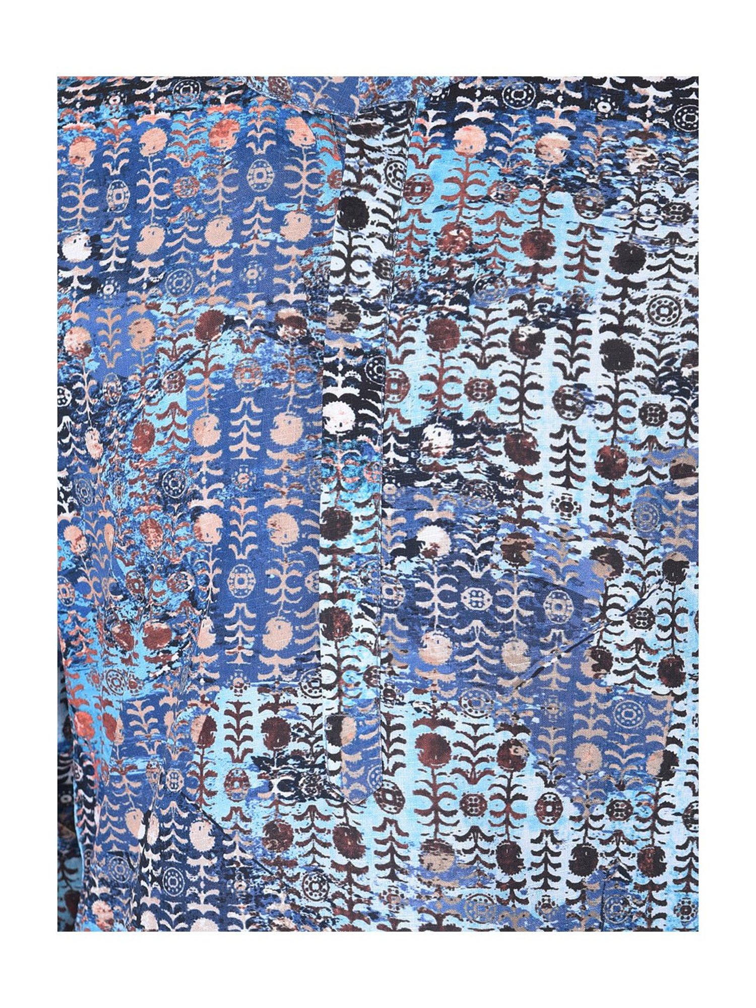 TABARD Kids Blue & Beige Printed Kurta + Pyjamas